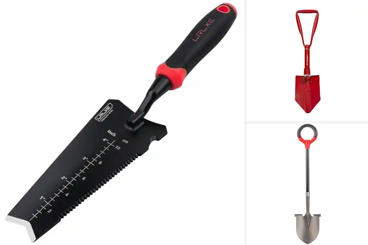 Detailed view of Best High Visibility Red Accent Shovels