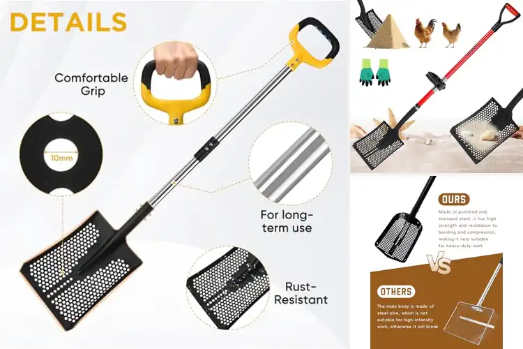 Detailed view of Best Sifting Shovel For Beach Sand Cleanup